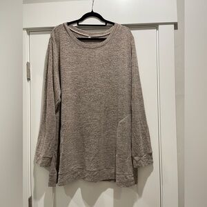 3XL Long Taupe Tunic Top | Soft Knit Sweater | Pockets | Plus Size